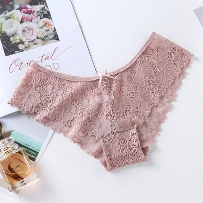 Low-rise Sheer Lace Bikini Panties - Image 2