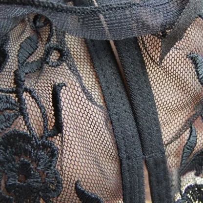 Embroidered Floral Crotchless Panty - Image 7