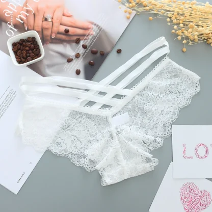Strappy Floral Lace Panties - Image 3