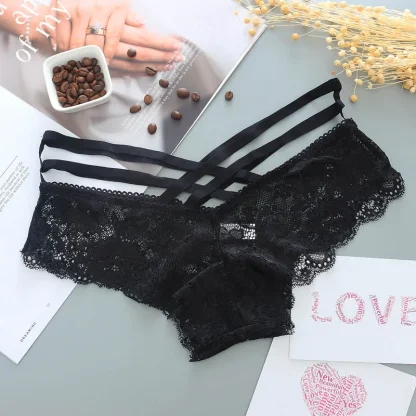 Strappy Floral Lace Panties - Image 2
