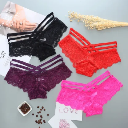 Strappy Floral Lace Panties - Image 7
