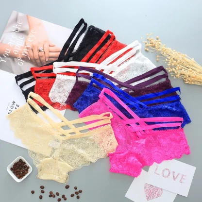 Strappy Floral Lace Panties - Image 6