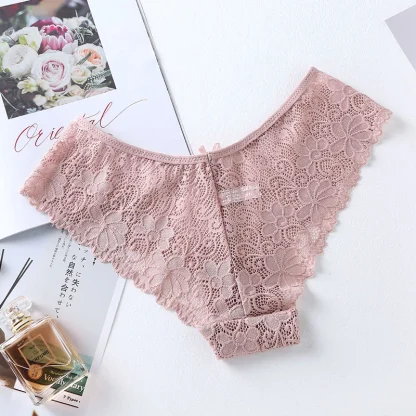 Low-rise Sheer Lace Bikini Panties - Image 3