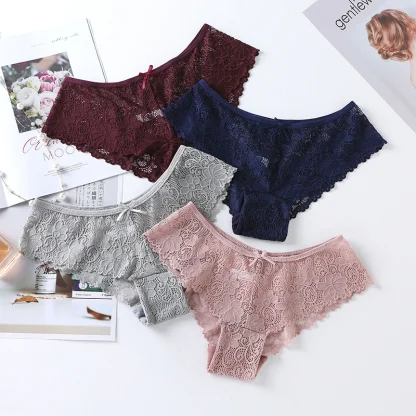 Low-rise Sheer Lace Bikini Panties - Image 5