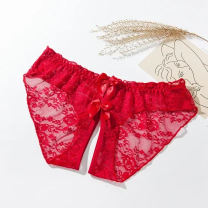 Open Crotch Sheer Lace Panty - Image 3