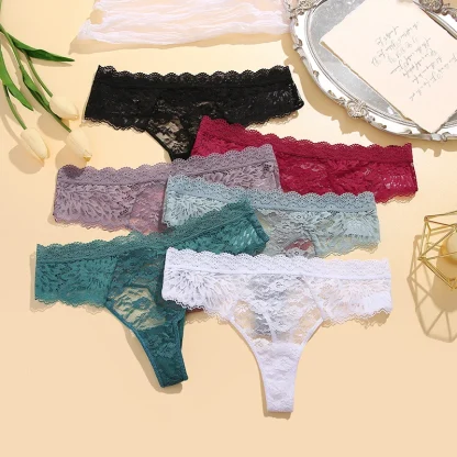 See-through Floral Lace Panties - Image 4
