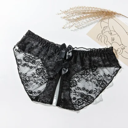 Open Crotch Sheer Lace Panty - Image 4