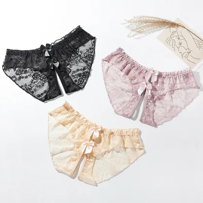 Open Crotch Sheer Lace Panty - Image 5