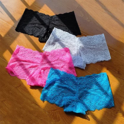 Sheer Floral Lace Boyshort Panties