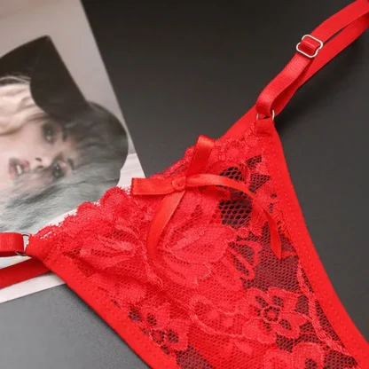 See-through Lace Solid Panties - Image 3