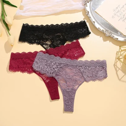 See-through Floral Lace Panties - Image 3