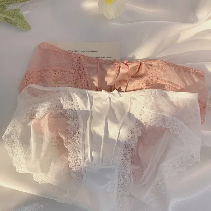 See-through Lace Trim Panties - Image 3