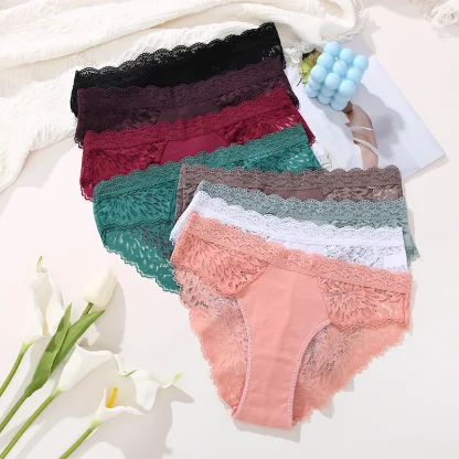 Floral Sheer Lace Panties - Image 6
