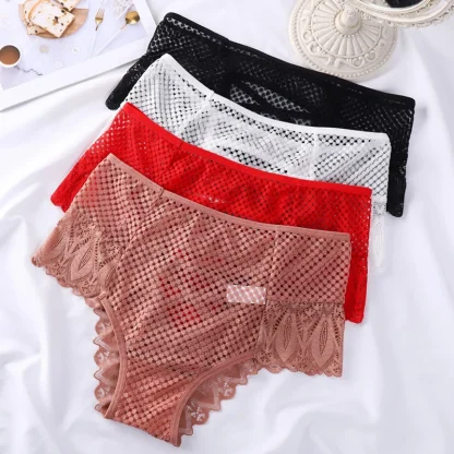 Hollow Out Lace Solid Panties - Image 6