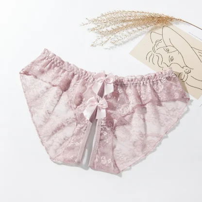 Open Crotch Sheer Lace Panty