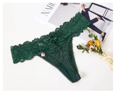 See-through Lace Thong Panties - Image 7