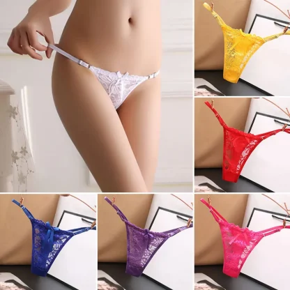 See-through Lace Solid Panties - Image 7