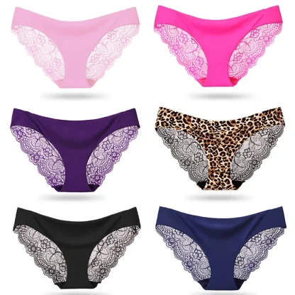 Seamless Lace Solid Panties - Image 5