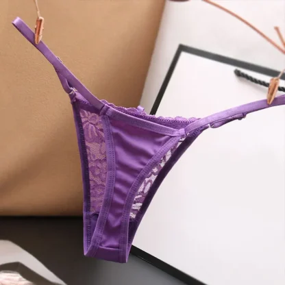 See-through Lace Solid Panties - Image 5