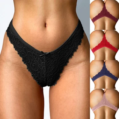 High Cut Lace Thong Panties - Image 6