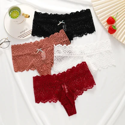 Sexy Sheer Lace Thong Panty - Image 6