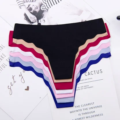 Solid Seamless Wavy Panties