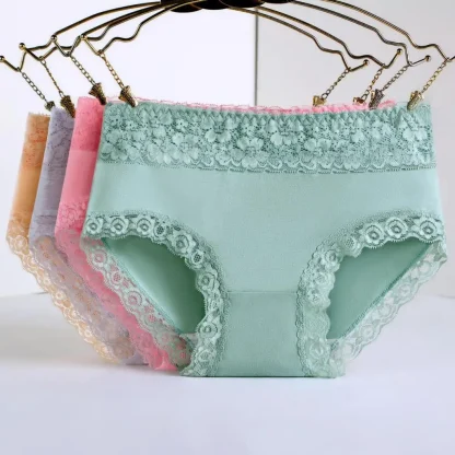 Lace Trim Breathable Panties - Image 2
