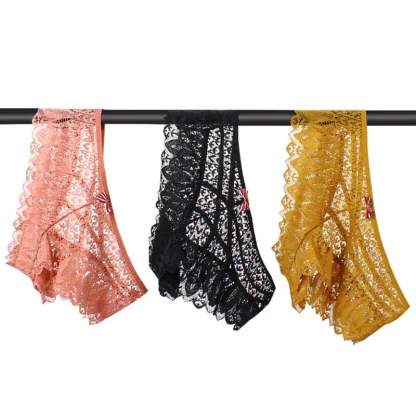 Criss-cross Sheer Lace Panties - Image 7