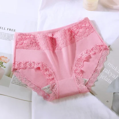 Lace Trim Breathable Panties - Image 4