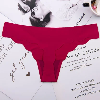 Solid Seamless Wavy Panties - Image 3