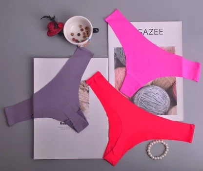 Solid Seamless Thin Thongs - Image 5