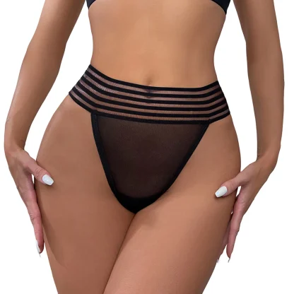 Striped Mesh Seamless Panty