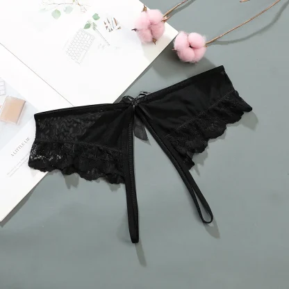 Open Crotch Lace Trim Panties
