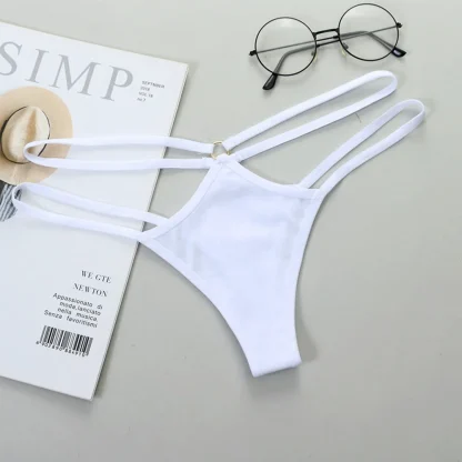 Sexy Strappy Solid Thongs - Image 5