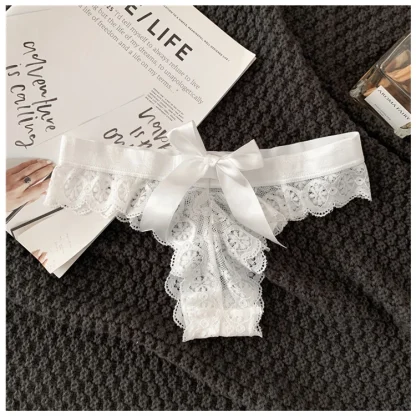 Bowknot Sheer Lace Panties - Image 4