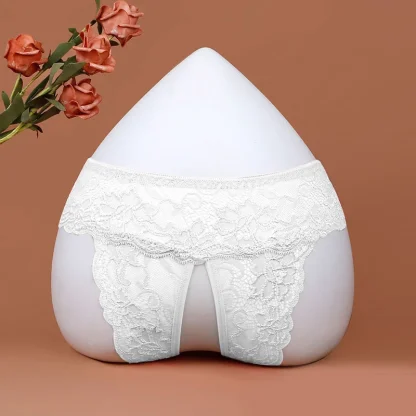Sheer Lace Crotchless Panty - Image 5