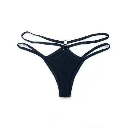 Strappy Solid Sheer Thongs - Image 5