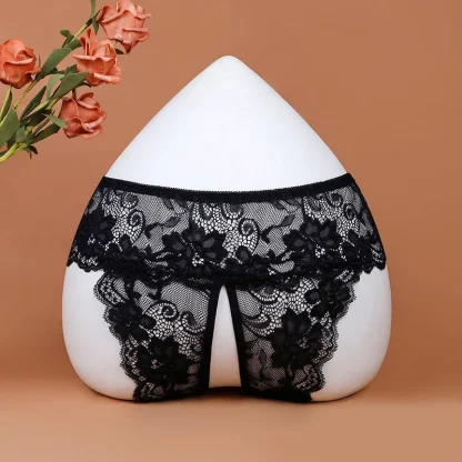 Sheer Lace Crotchless Panty - Image 2