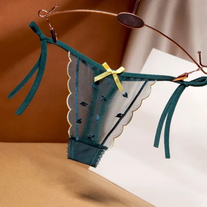Cute Tie-side Mesh Thongs