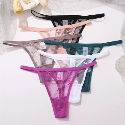 Solid Sheer Mesh Thong