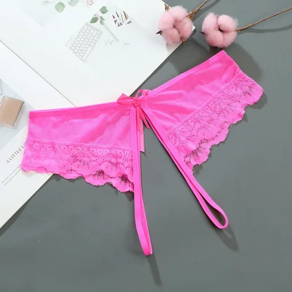 Open Crotch Lace Trim Panties - Image 3