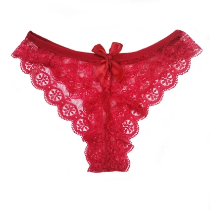 Chic Bowknot See-through Thongs - Image 7