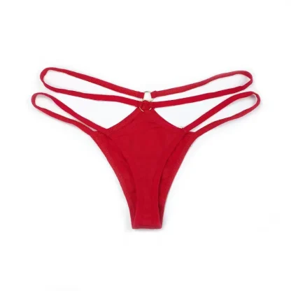 Strappy Solid Sheer Thongs - Image 4