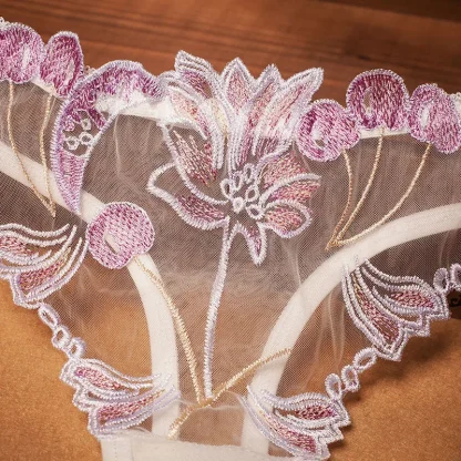 Sexy Embroidery Mesh Thongs - Image 5