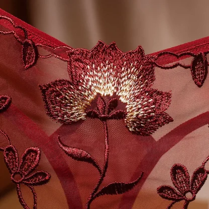 Sexy Embroidery Mesh Thongs - Image 6