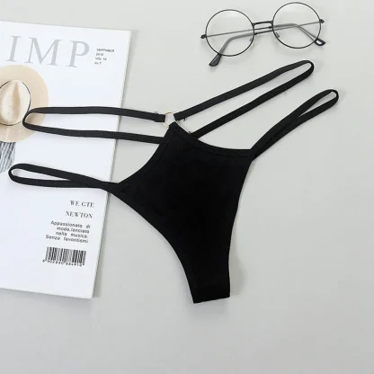Sexy Strappy Solid Thongs - Image 3