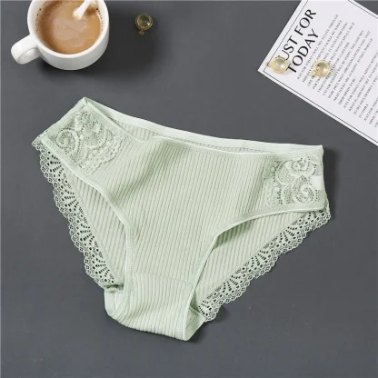Lace Trim Solid Panties