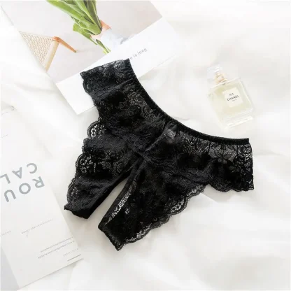 Sheer Lace Crotchless Panty - Image 3