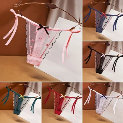 Cute Tie-side Mesh Thongs - Image 6