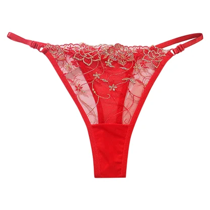 See-through Floral Thongs